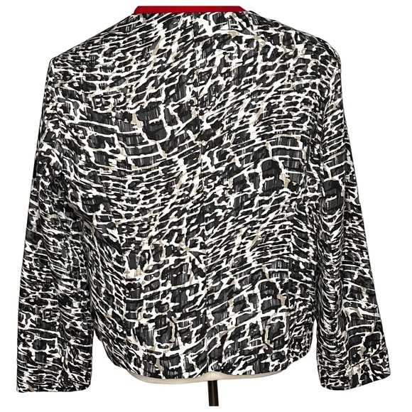 Chico women's jacket blazer black white brown open front faux pockets cotton 3 - Picture 2 of 9